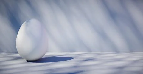 Bright blank background with egg. 3d rendering 스톡 일러스트