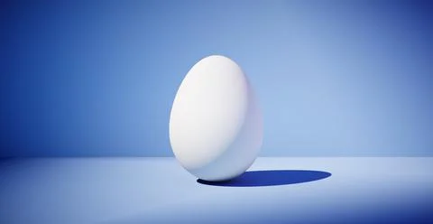 Bright blank background with egg. 3d rendering Illustrazione stock