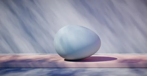 Bright blank background with egg. 3d rendering Stockillustratie