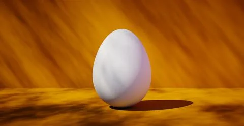 Bright blank background with egg. 3d rendering 스톡 일러스트