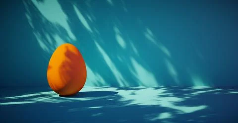 Bright blank background with egg. 3d rendering Иллюстрация