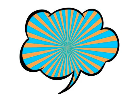 Bright blank vector speech bubble. Colorful icon isolated on white background Stock Illustration