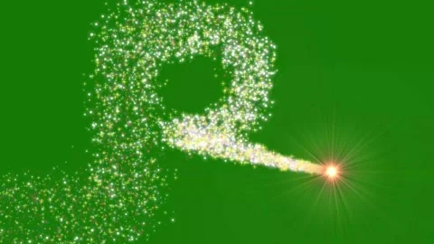 Bright Blinking Christmas Shooting Star line, 4K Loop, Green Background 動画素材 337476887
