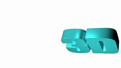 Bright blue 3D shape text or word 3d animated 4k video Stock Footage 249213712