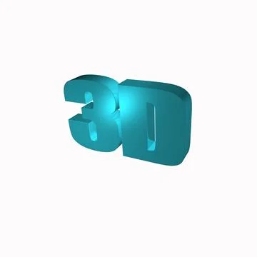 Bright blue 3D shape text or word 3d Stock Illustration