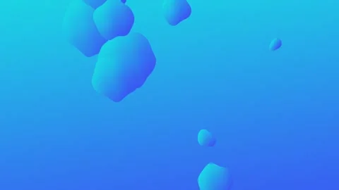 Bright blue abstract background with floating liquid Stock Footage 323975884