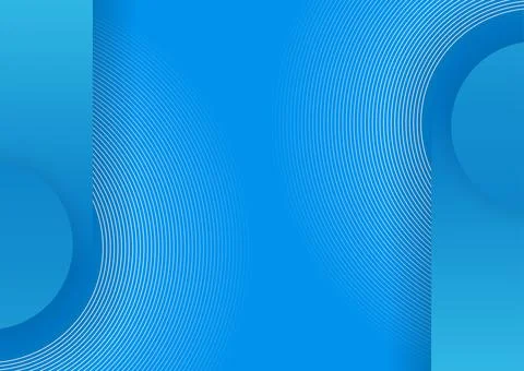 Bright blue abstract geometric tech background with linear circles Illustrazione stock
