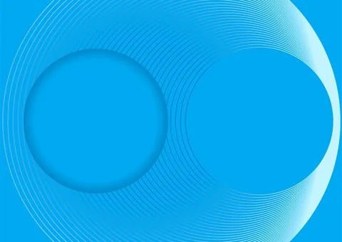 Bright blue abstract geometric tech background with linear circles イラスト素材