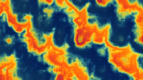 Bright blue abstract patterns flow through dark textures Stock Footage 338037646