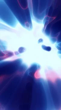 Bright blue abstract plasma burst with glowing fluid shapes, electric rays,.. Stockillustratie
