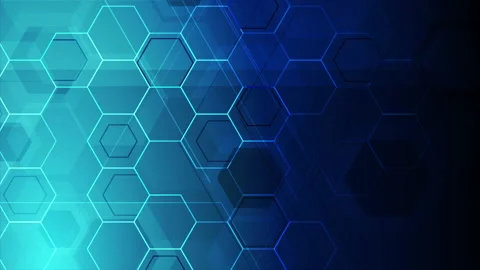Bright blue abstract tech hexagonal moti... | Stock Video | Pond5