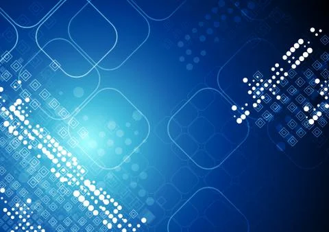 Bright blue abstract tech squares background Stockillustratie