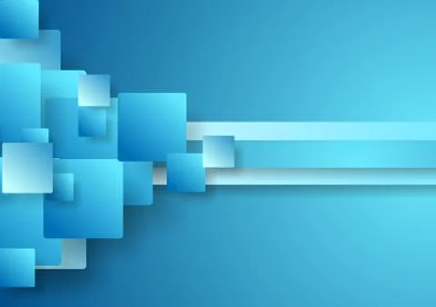 Bright blue abstract tech squares background イラスト素材
