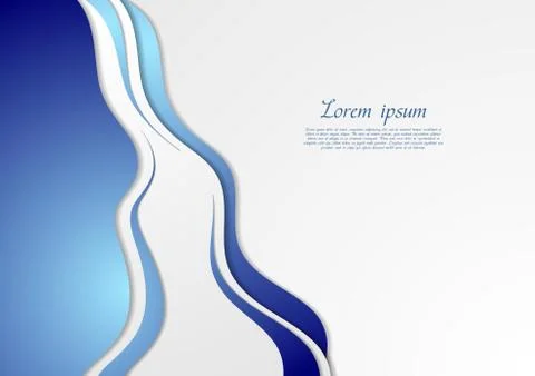 Bright blue abstract waves vector background Illustrazione stock