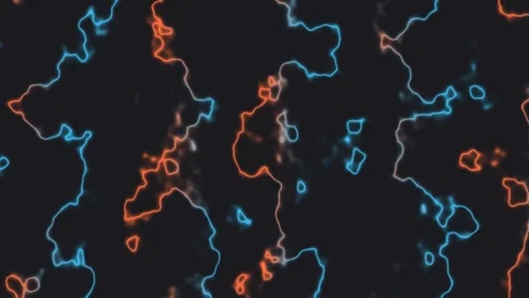 Bright blue and orange abstract design on dark background Vídeo Stock 340746067