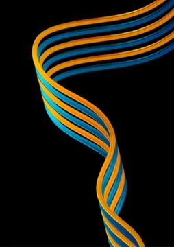 Bright blue and orange abstract glossy waves corporate background イラスト素材
