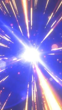 Bright blue and purple light burst with glowing streaks, creating a high-sp.. Stock Illustration