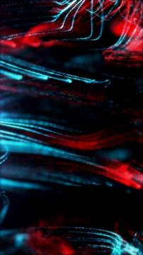 Bright blue and red light trails moving against a dark background イラスト素材