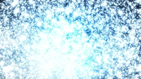 Bright blue and white glowing particles bursting in space creating a sparklin Stockbeeldmateriaal 330593853