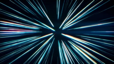 Bright blue and white light streams towards a central point. Stock Footage 324965699