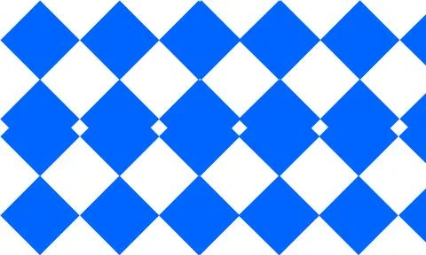 Bright blue and white repeating diamond checkerboard pattern Stock Illustration