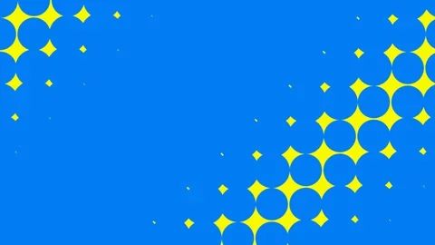 Bright Blue Background with Animated Yellow Circles and Stars for Creative .. Stock Footage 316798646