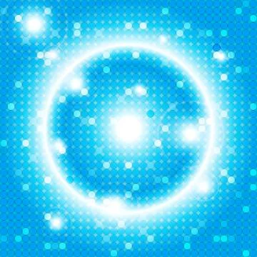 Bright blue background of a circular mosaic Stock Illustration