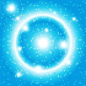 Bright blue background of a circular mosaic Stock Illustration