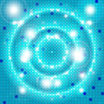 Bright blue background of a circular mosaic Stock Illustration