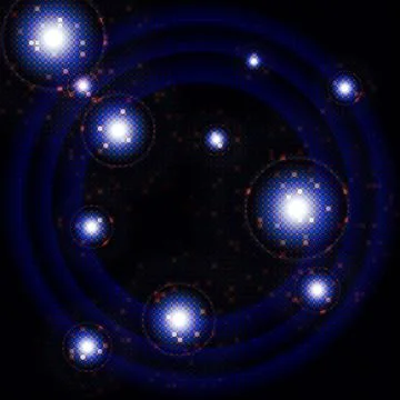 Bright blue background of a circular mosaic Stock Illustration