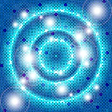 Bright blue background of a circular mosaic Stock Illustration