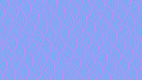 Bright blue background with repeating magenta circular wave pattern filling t Иллюстрация