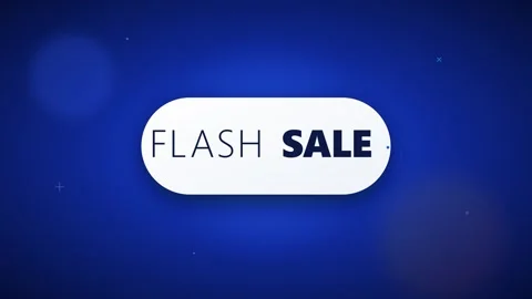 Bright blue background with white oval flash sale banner and subtle dots di.. 動画素材 336364950