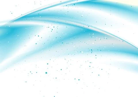 Bright blue blurred waves and small particles abstract background イラスト素材