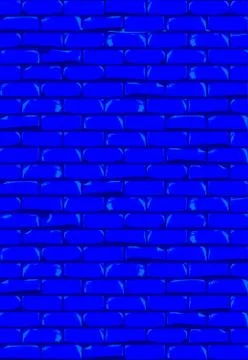 The Bright Blue Brick Wall Background Stock Illustration