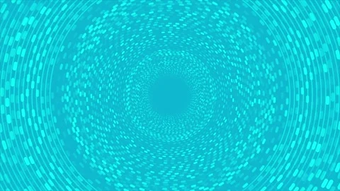 Bright blue circular and spiral dotted lines abstract tech geometric background Stock Footage 341553361