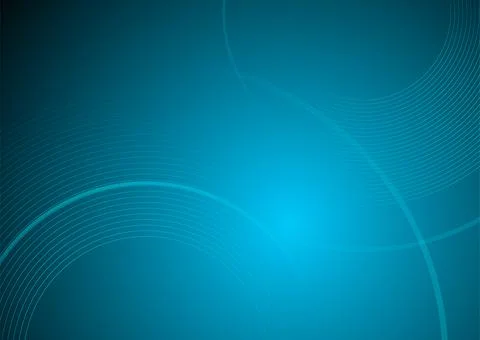 Bright blue circular lines abstract geometric tech background Stock-Illustration