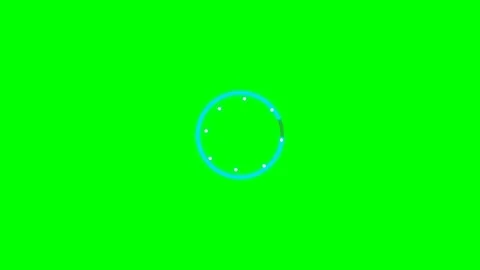 A bright blue circular loading animation isolated on a vibrant green backgrou Stock Footage 340904149