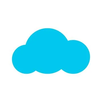 Bright Blue Cloud Icon Illustration Stock Illustration