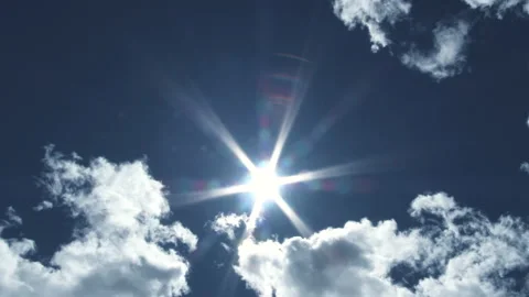 Bright Blue Cloudy Sky Becomes Clear Time Lapse Video stock 132813258
