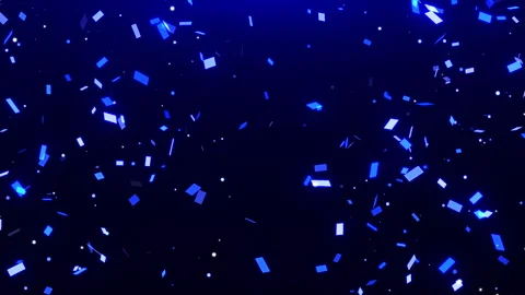 Bright blue confetti falling down on blue gradient background. Confetti rain Stock Footage 275277788