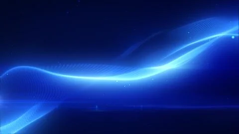 Bright blue digital energy wave with smooth flowing lines, evoking futuristic Stock Illustration