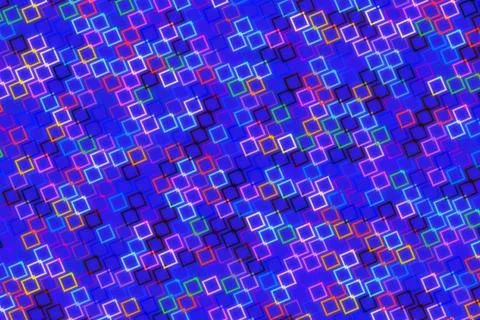 Bright blue digital pattern with glowing squares and lines Stock Photos