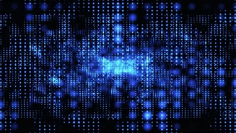 Bright blue dots and highlights that create the effect of digital rain 스톡 동영상 310299865