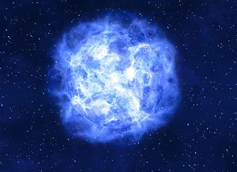 Bright blue electrical planet on a dark backgrounds Stock Illustration