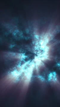 Bright blue energy cloud radiating light through a dark cosmic atmosphere Stock Illustration
