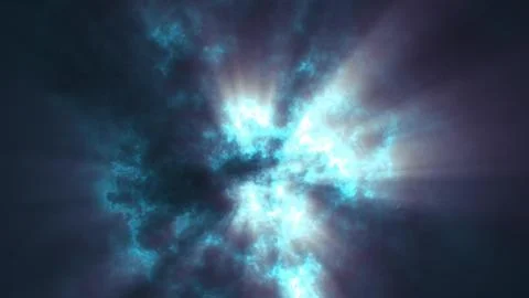 Bright blue energy cloud radiating light Stockillustratie