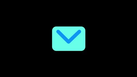 Bright Blue Envelope Icon on Black Background for Modern Digital Communicatio Video stock 341917744