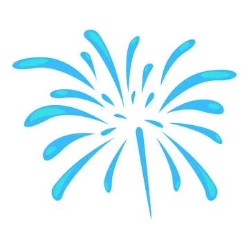 Bright blue fireworks exploding in a festive celebration Illustrazione stock