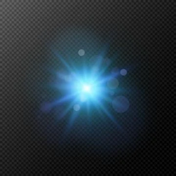 A bright blue flash isolated on a transparent background. Flash, highlight fo Stock Illustration